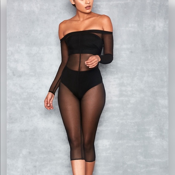 Sheer Off Shoulder Bodysuit - Picture 1 of 5